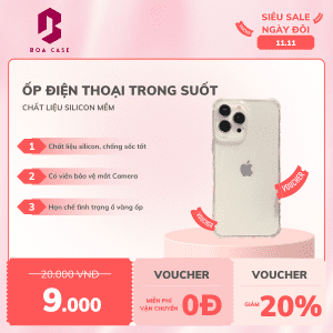 Ốp điện thoại chống sốc trong suốt Boa Case