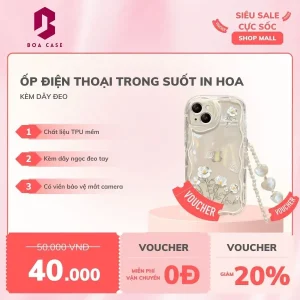 Boa Case - Ốp điện thoại trong suốt kèm dây đeo