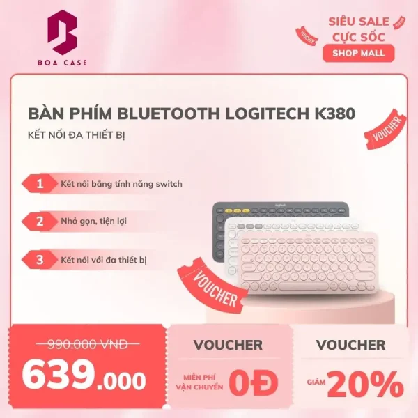 Bàn phím bluetooth logitech K380 Boa Case