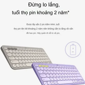 Bàn phím bluetooth Logitech K380 màu tim