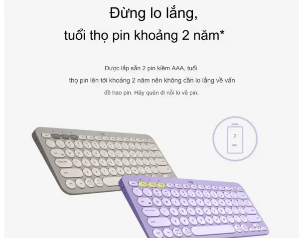 Bàn phím bluetooth Logitech K380 màu tim